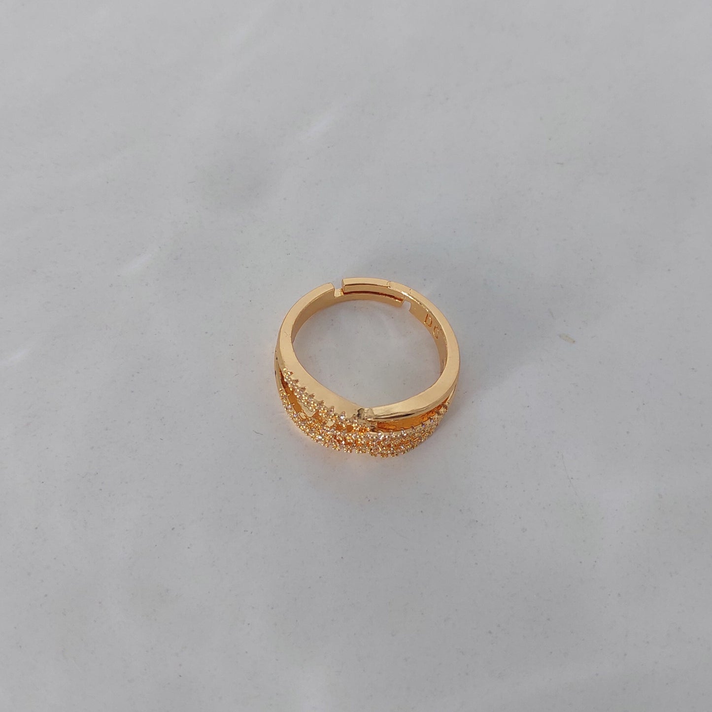 Cross Over Diamond Ring