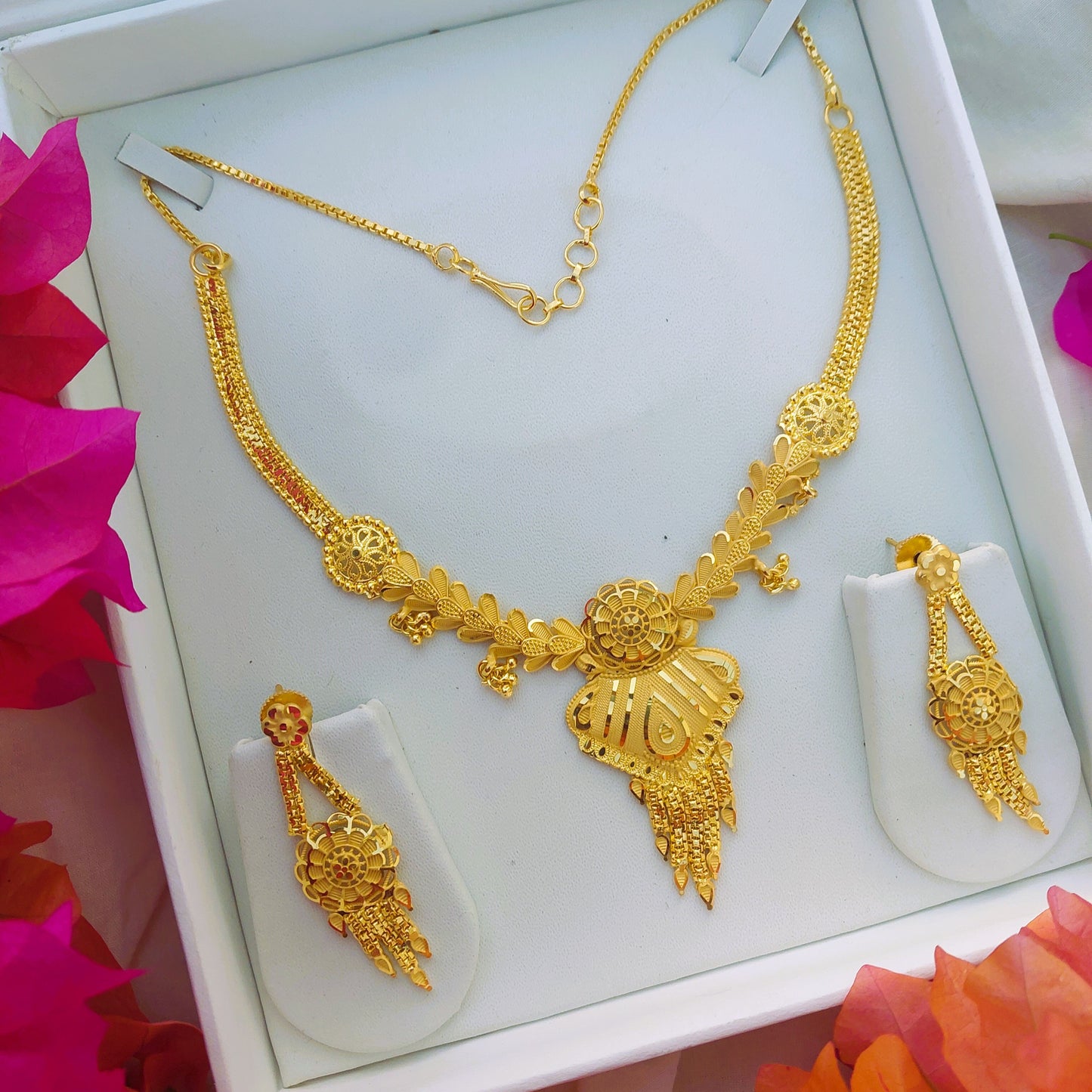 Buy Micro Gold Plated Necklace with earrings