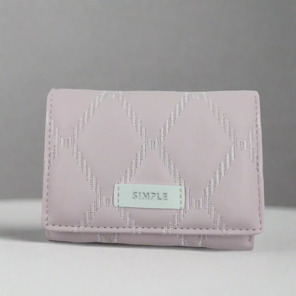 Textured Three Fold Wallet for Women
