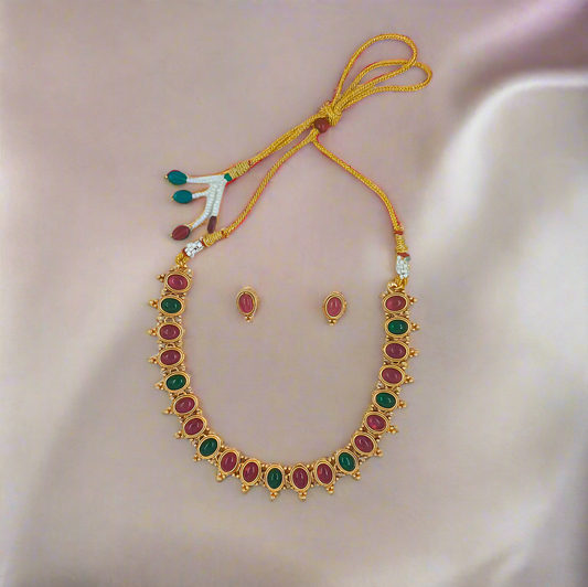 Matte Polish Beaded Necklace